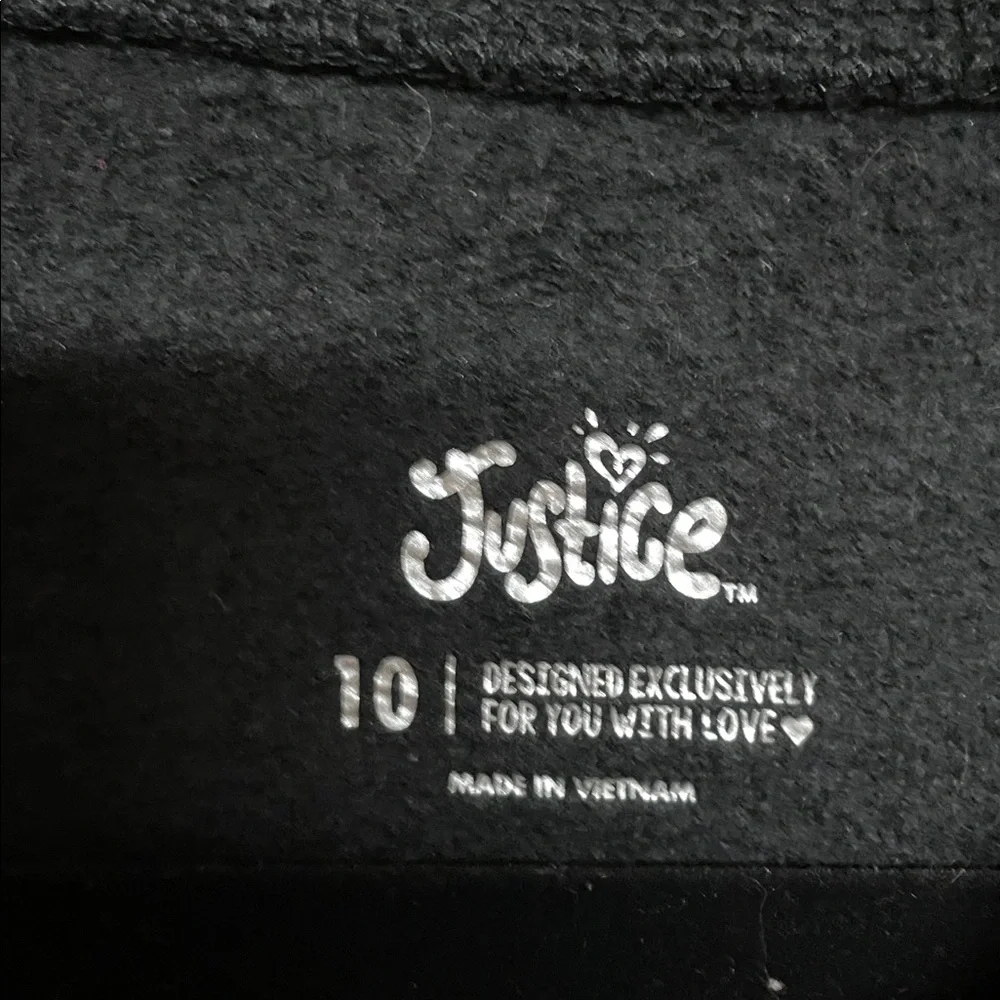 Justice size 10 Black Sparkly Unicorn Squad Soft Boxy Cropped Sweatshirt